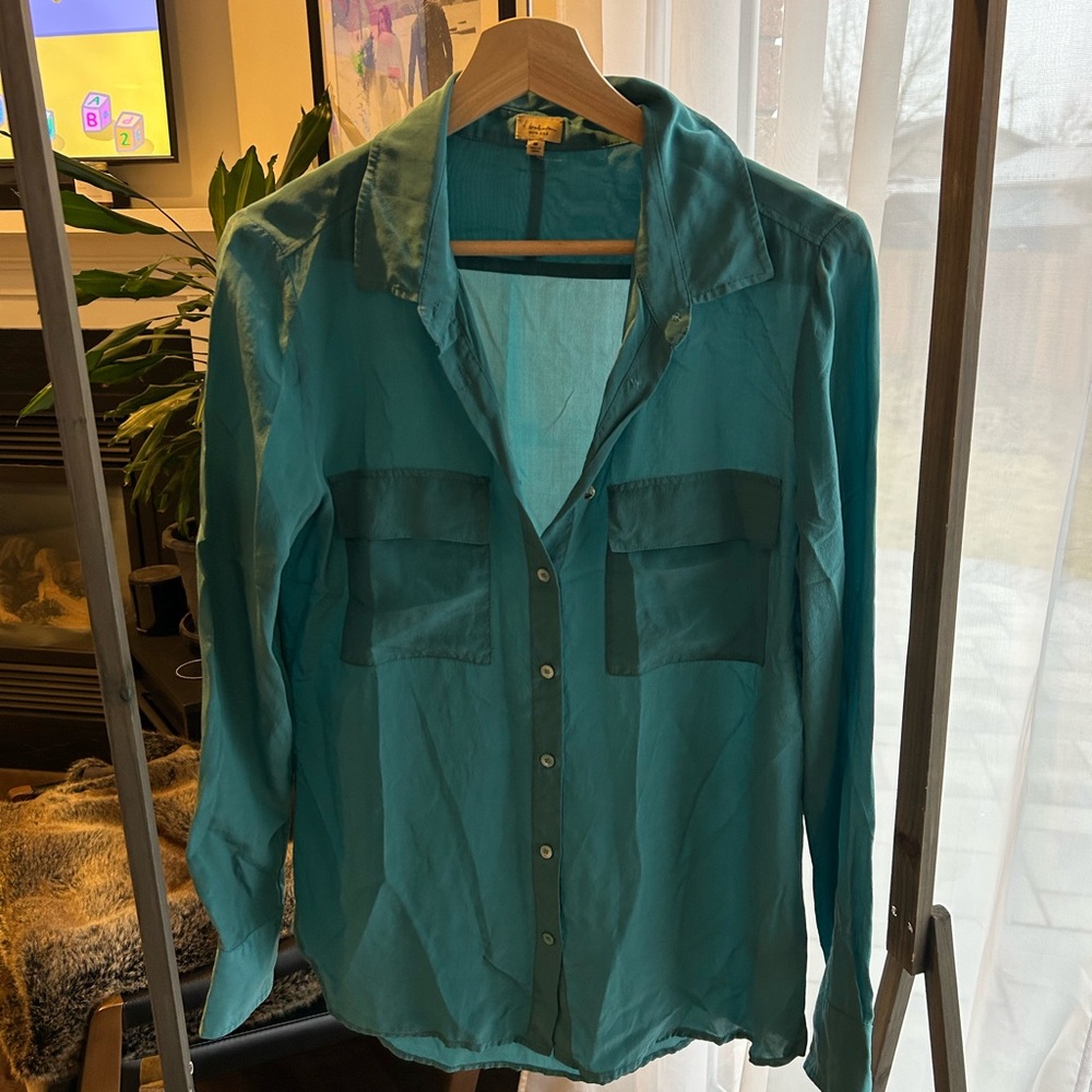 Aritzia Teal Blouse